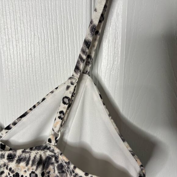 Almost Famous Black and White Leopard Print Spaghetti Strap Mini Dress Size XL - Picture 6 of 8
